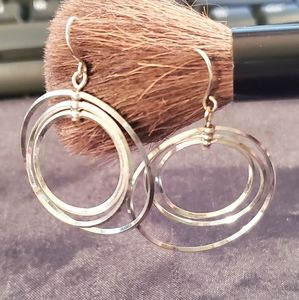 3 circle dangle earrings